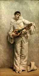 Pierrot spielt Mandoline